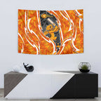 Perth Scorchers Tapestry Flaming Lightning Storm Geometric Sports Mascot Art