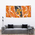 Perth Scorchers Tapestry Flaming Lightning Storm Geometric Sports Mascot Art