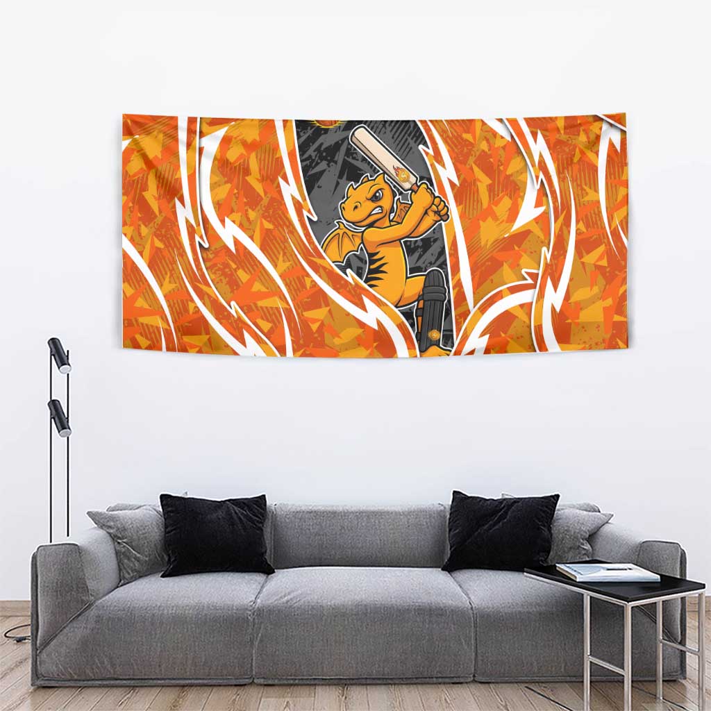Perth Scorchers Tapestry Flaming Lightning Storm Geometric Sports Mascot Art