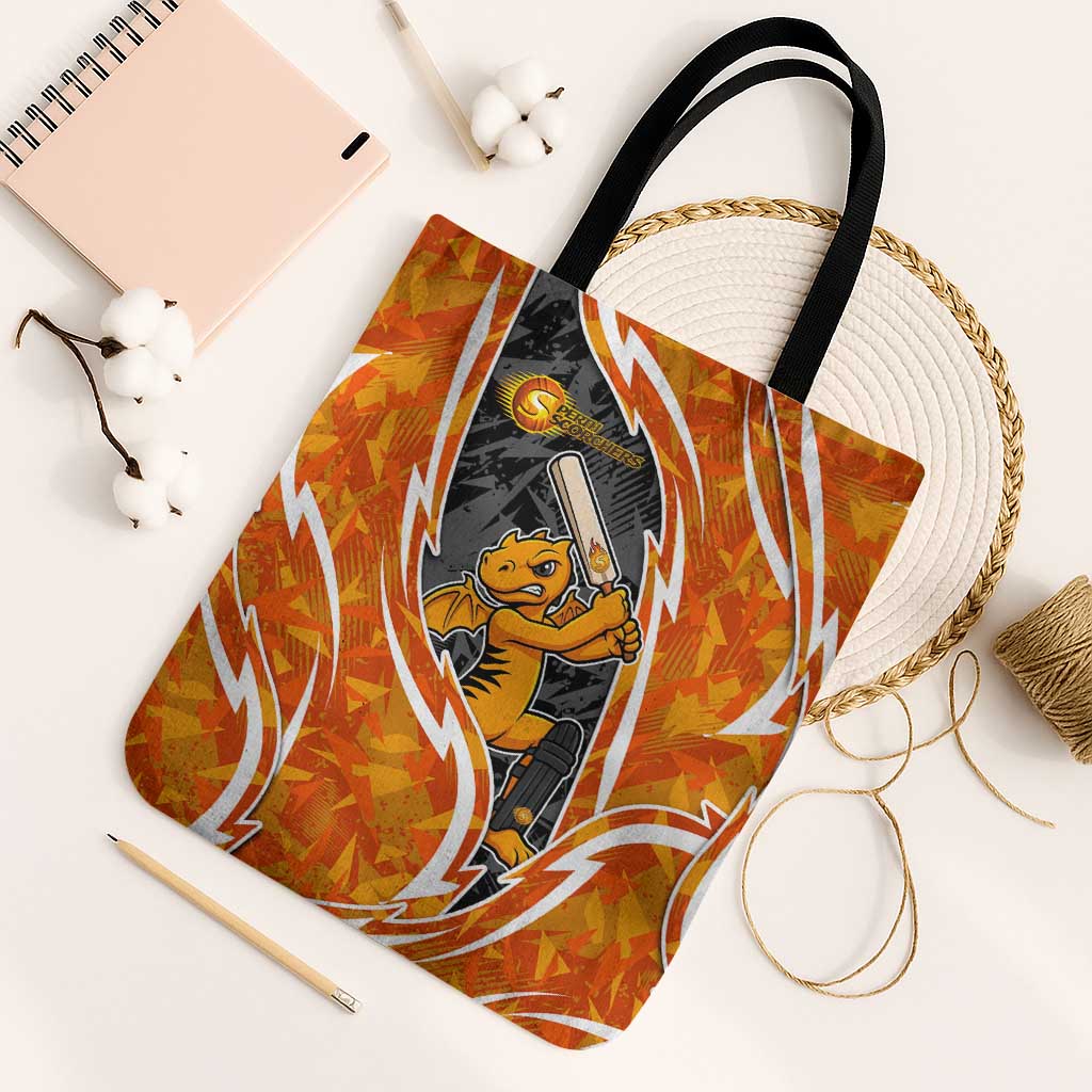 Perth Scorchers Tote Bag Flaming Lightning Storm Geometric Sports Mascot Art