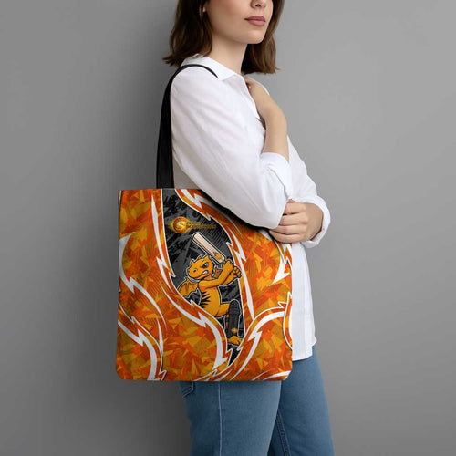 Perth Scorchers Tote Bag Flaming Lightning Storm Geometric Sports Mascot Art