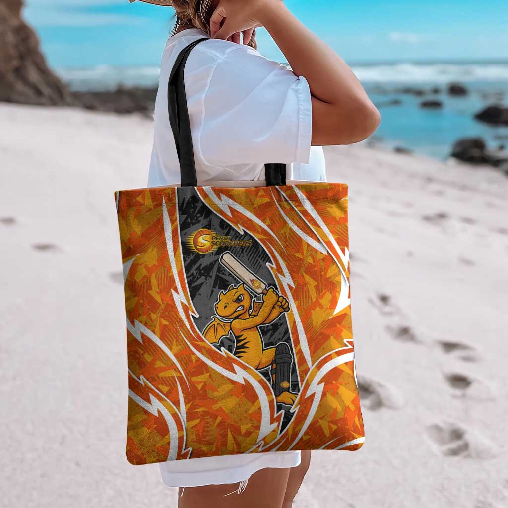 Perth Scorchers Tote Bag Flaming Lightning Storm Geometric Sports Mascot Art