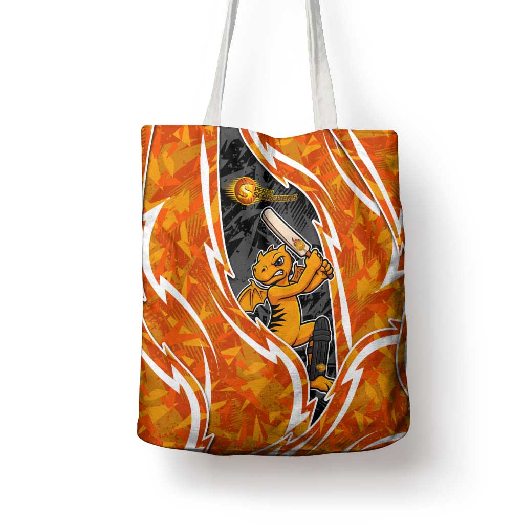Perth Scorchers Tote Bag Flaming Lightning Storm Geometric Sports Mascot Art