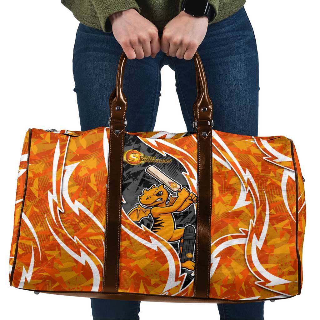 Perth Scorchers Travel Bag Flaming Lightning Storm Geometric Sports Mascot Art