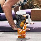 Perth Scorchers Tumbler With Handle Flaming Lightning Storm Geometric Sports Mascot Art