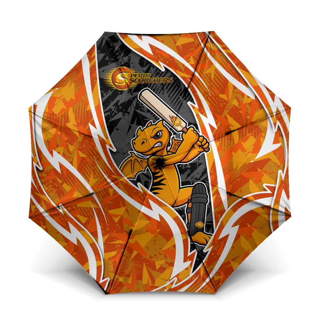 Perth Scorchers Umbrella Flaming Lightning Storm Geometric Sports Mascot Art