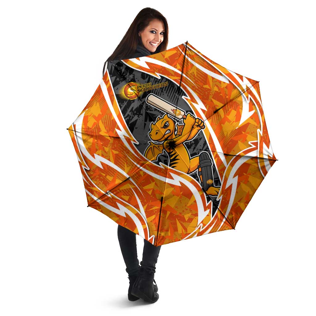 Perth Scorchers Umbrella Flaming Lightning Storm Geometric Sports Mascot Art