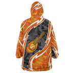 Perth Scorchers Wearable Blanket Hoodie Flaming Lightning Storm Geometric Sports Mascot Art