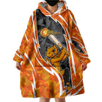 Perth Scorchers Wearable Blanket Hoodie Flaming Lightning Storm Geometric Sports Mascot Art
