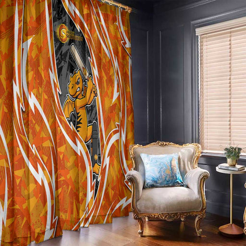 Perth Scorchers Window Curtain Flaming Lightning Storm Geometric Sports Mascot Art