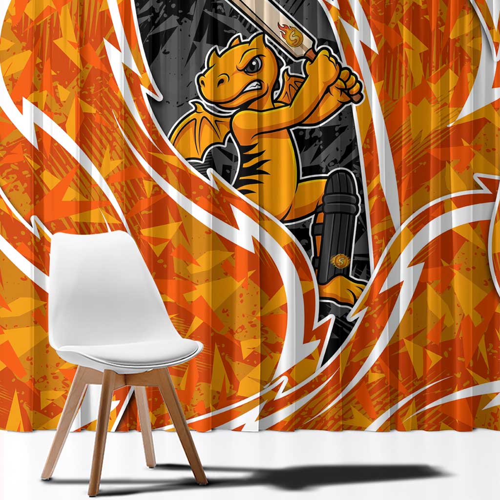 Perth Scorchers Window Curtain Flaming Lightning Storm Geometric Sports Mascot Art