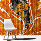 Perth Scorchers Window Curtain Flaming Lightning Storm Geometric Sports Mascot Art