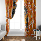 Perth Scorchers Window Curtain Flaming Lightning Storm Geometric Sports Mascot Art