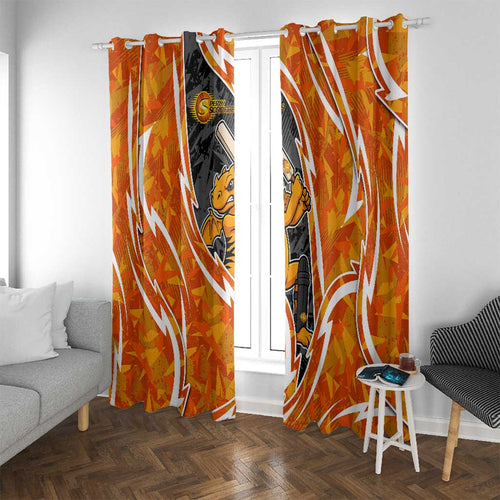 Perth Scorchers Window Curtain Flaming Lightning Storm Geometric Sports Mascot Art