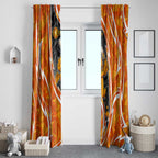 Perth Scorchers Window Curtain Flaming Lightning Storm Geometric Sports Mascot Art