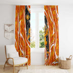 Perth Scorchers Window Curtain Flaming Lightning Storm Geometric Sports Mascot Art