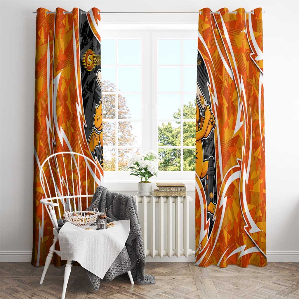 Perth Scorchers Window Curtain Flaming Lightning Storm Geometric Sports Mascot Art