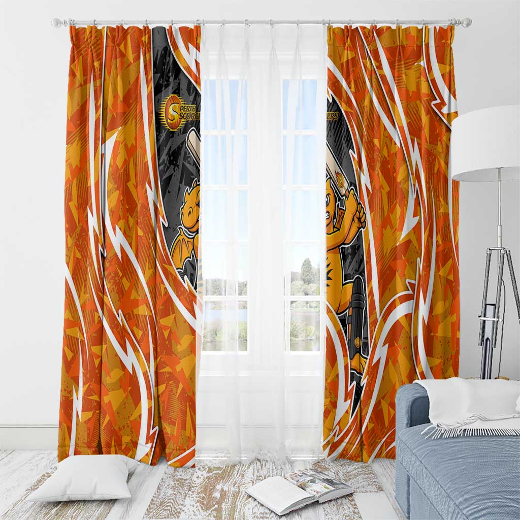 Perth Scorchers Window Curtain Flaming Lightning Storm Geometric Sports Mascot Art