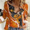 Perth Scorchers Women Casual Shirt Flaming Lightning Storm Geometric Sports Mascot Art