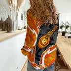 Perth Scorchers Women Casual Shirt Flaming Lightning Storm Geometric Sports Mascot Art