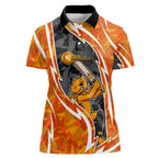 Perth Scorchers Women Polo Shirt Flaming Lightning Storm Geometric Sports Mascot Art