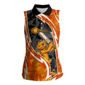 Perth Scorchers Women Sleeveless Polo Shirt Flaming Lightning Storm Geometric Sports Mascot Art