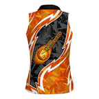 Perth Scorchers Women Sleeveless Polo Shirt Flaming Lightning Storm Geometric Sports Mascot Art