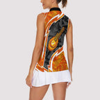 Perth Scorchers Women Sleeveless Polo Shirt Flaming Lightning Storm Geometric Sports Mascot Art
