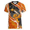 Perth Scorchers Women V-Neck T-Shirt Flaming Lightning Storm Geometric Sports Mascot Art