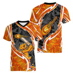 Perth Scorchers Women V-Neck T-Shirt Flaming Lightning Storm Geometric Sports Mascot Art