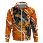 Perth Scorchers Zip Hoodie Flaming Lightning Storm Geometric Sports Mascot Art