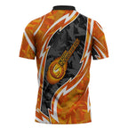 Perth Scorchers Zipper Polo Shirt Flaming Lightning Storm Geometric Sports Mascot Art