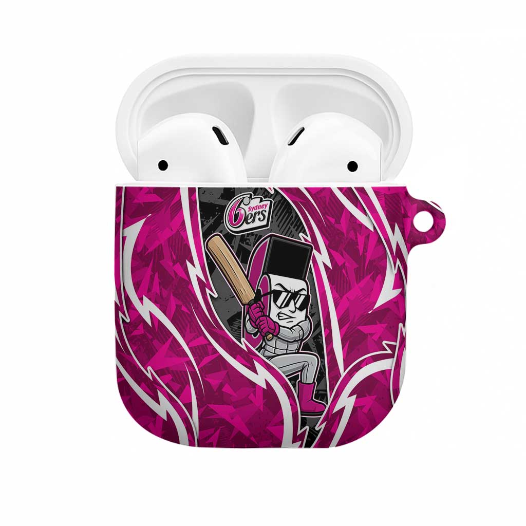 Sydney Sixers AirPods Case Flaming Lightning Storm Geometric Sports Mascot Art