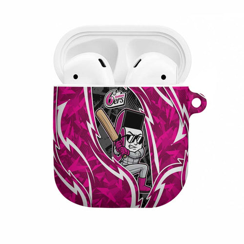 Sydney Sixers AirPods Case Flaming Lightning Storm Geometric Sports Mascot Art