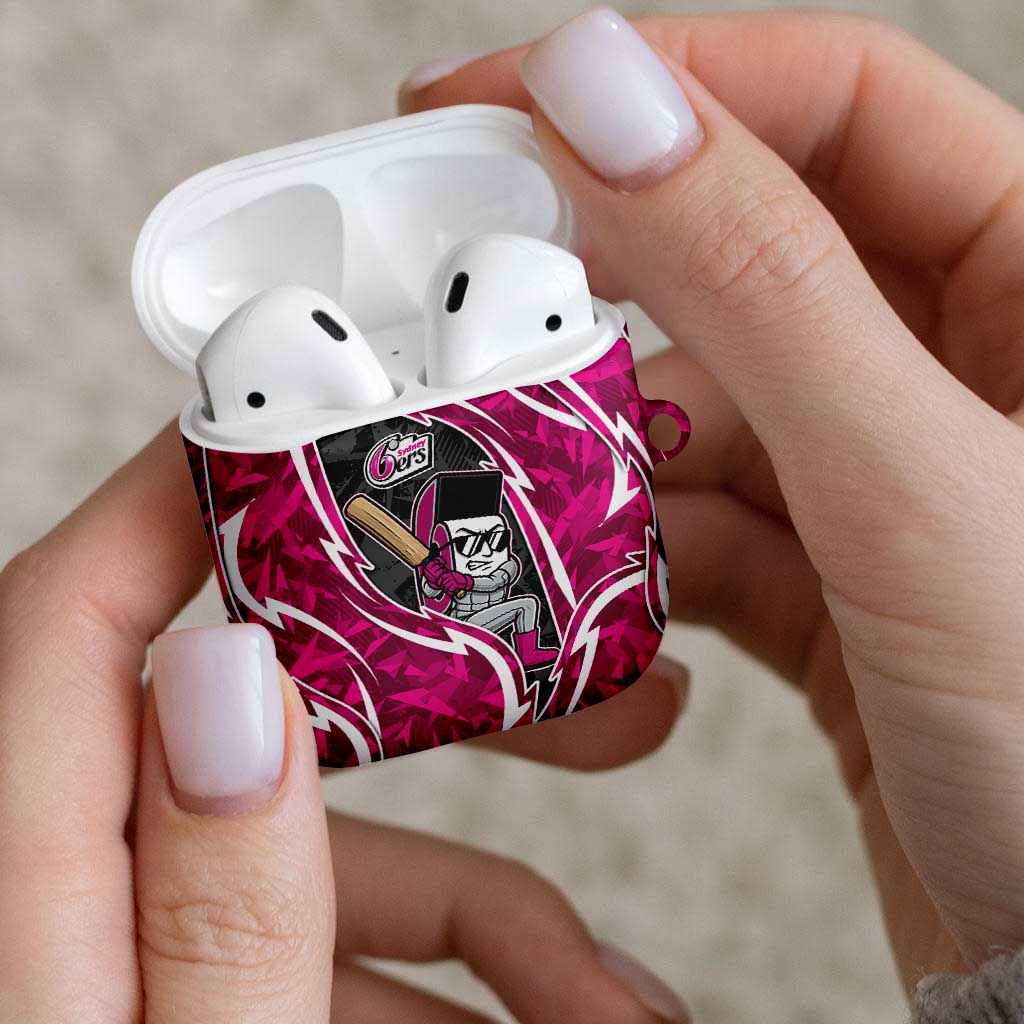 Sydney Sixers AirPods Case Flaming Lightning Storm Geometric Sports Mascot Art