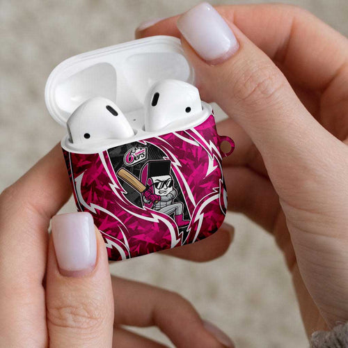 Sydney Sixers AirPods Case Flaming Lightning Storm Geometric Sports Mascot Art