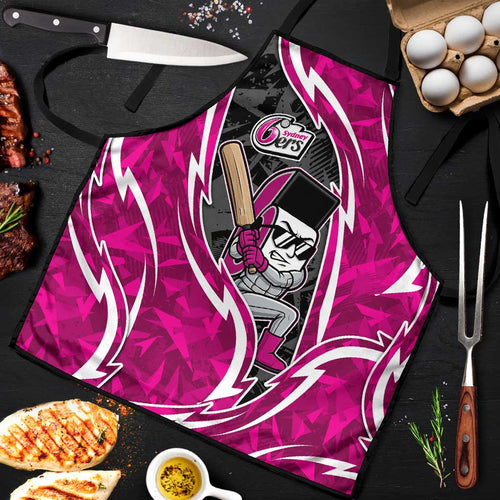 Sydney Sixers Apron Flaming Lightning Storm Geometric Sports Mascot Art
