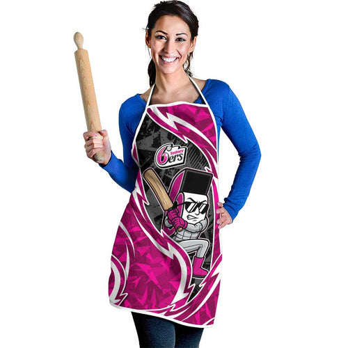 Sydney Sixers Apron Flaming Lightning Storm Geometric Sports Mascot Art