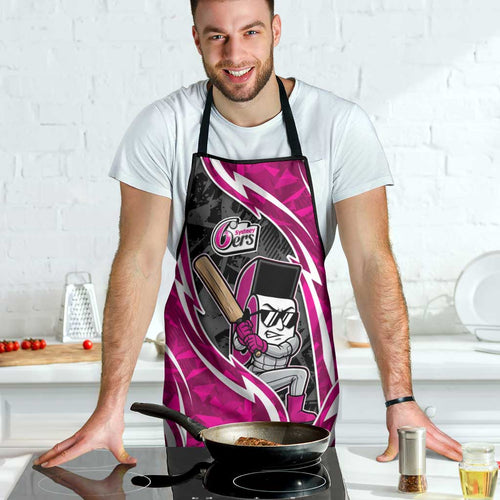 Sydney Sixers Apron Flaming Lightning Storm Geometric Sports Mascot Art