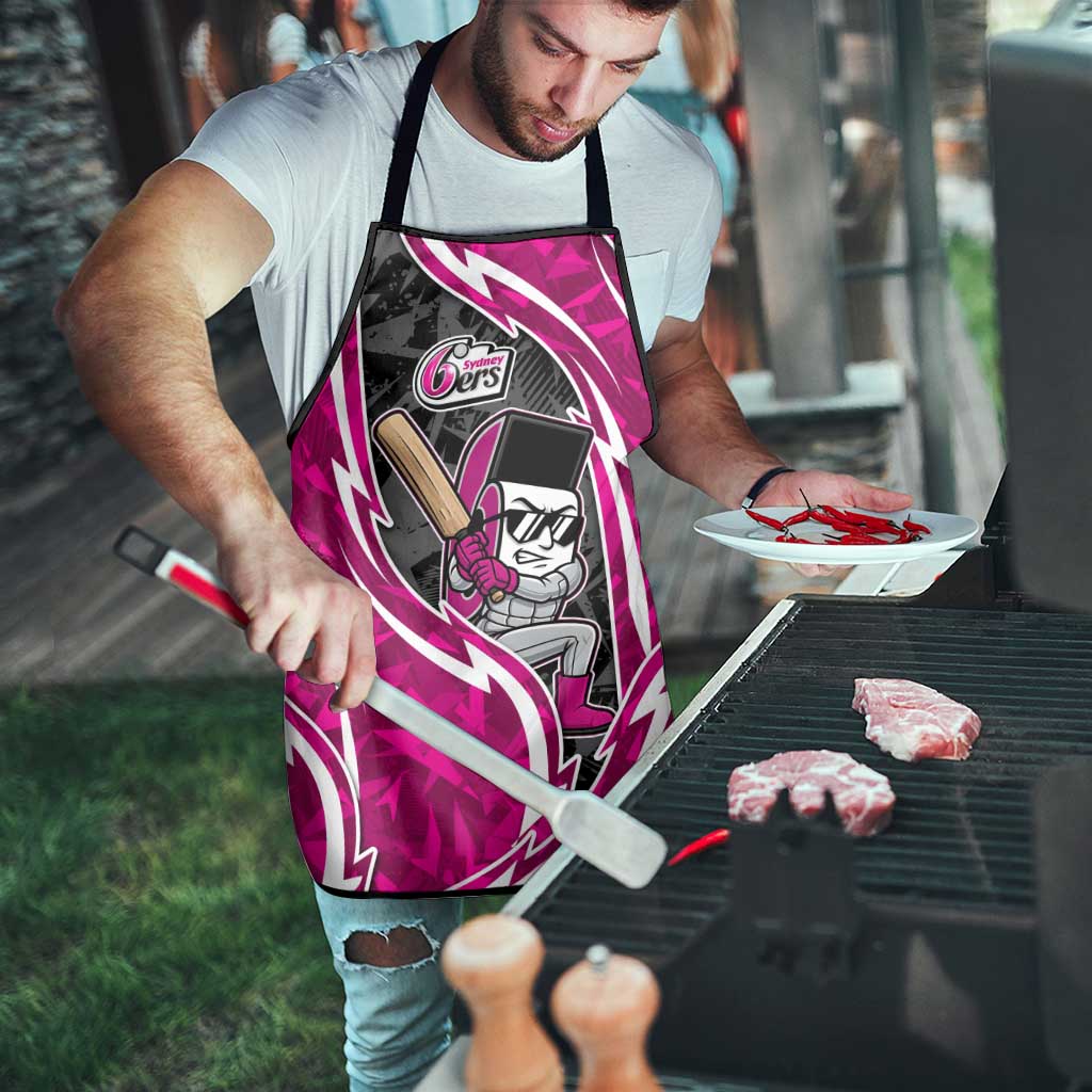 Sydney Sixers Apron Flaming Lightning Storm Geometric Sports Mascot Art
