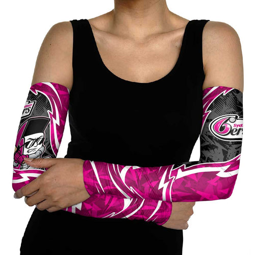 Sydney Sixers Arm Sleeves Flaming Lightning Storm Geometric Sports Mascot Art