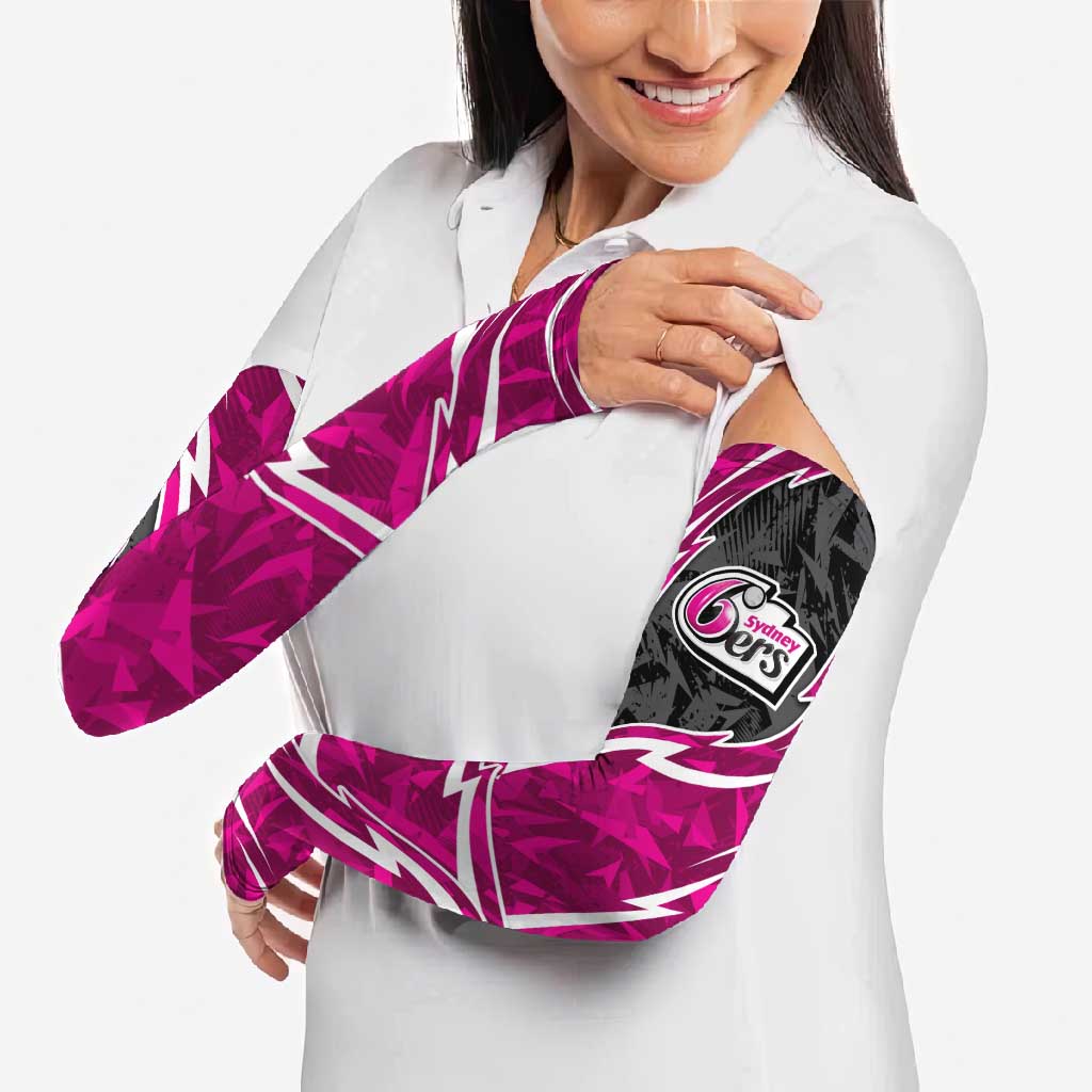 Sydney Sixers Arm Sleeves Flaming Lightning Storm Geometric Sports Mascot Art