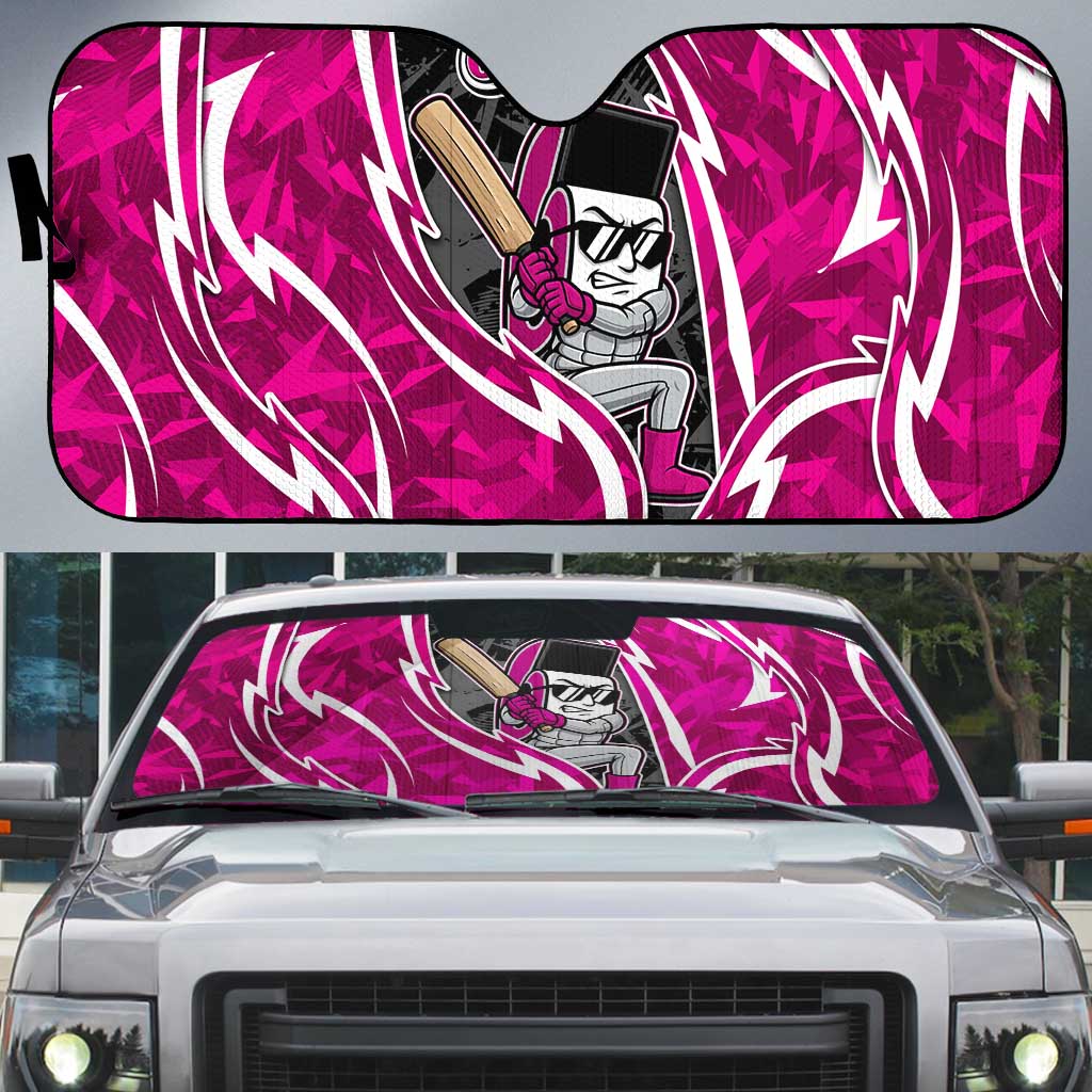 Sydney Sixers Auto Sun Shade Flaming Lightning Storm Geometric Sports Mascot Art