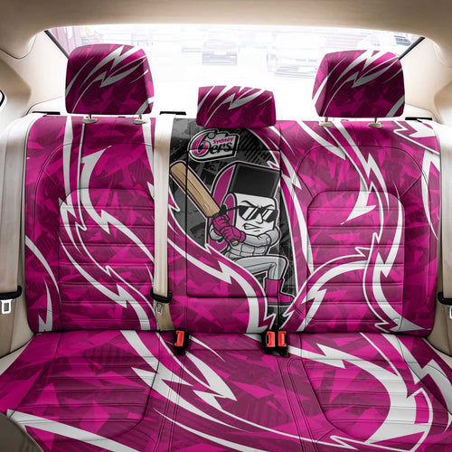 Sydney Sixers Back Car Seat Cover Flaming Lightning Storm Geometric Sports Mascot Art