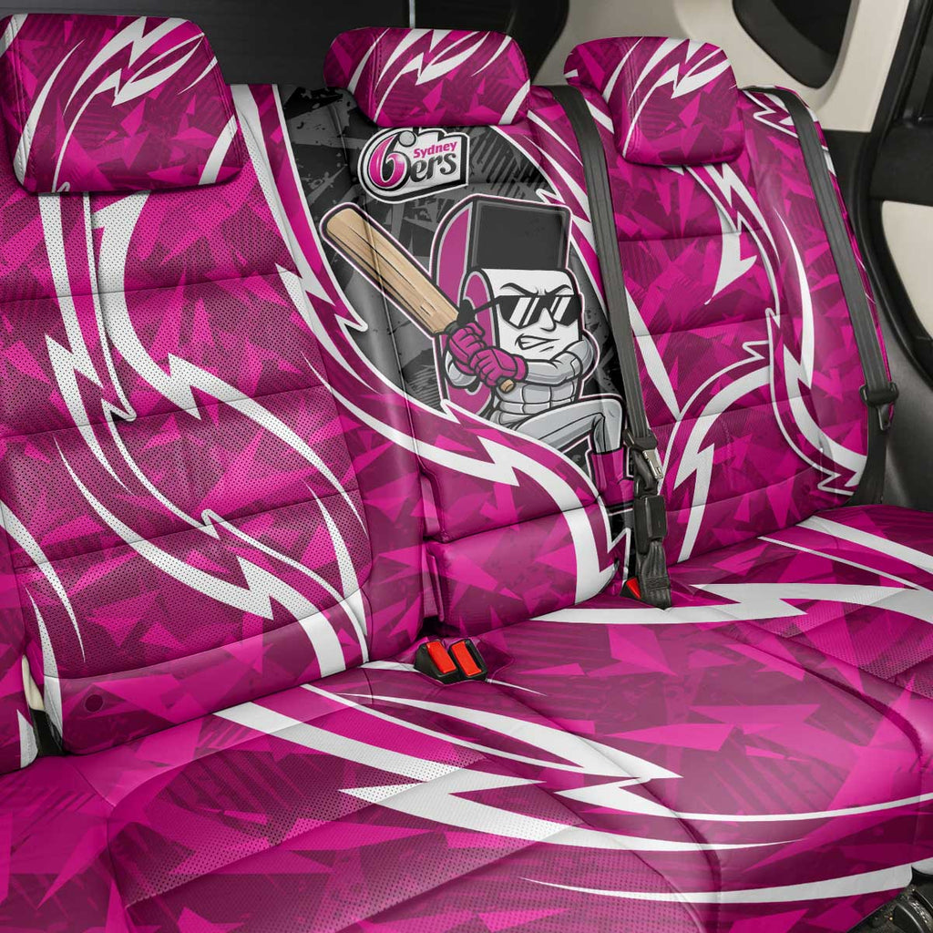 Sydney Sixers Back Car Seat Cover Flaming Lightning Storm Geometric Sports Mascot Art
