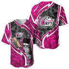 Sydney Sixers Baseball Jersey Flaming Lightning Storm Geometric Sports Mascot Art
