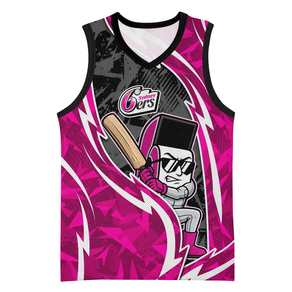 Sydney Sixers Basketball Jersey Flaming Lightning Storm Geometric Sports Mascot Art
