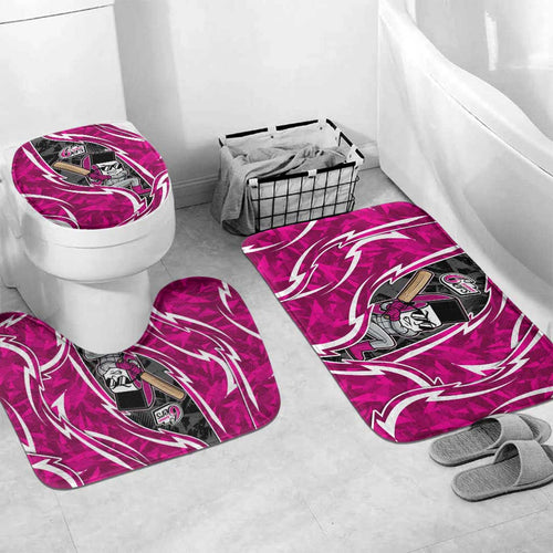Sydney Sixers Bathroom Set Flaming Lightning Storm Geometric Sports Mascot Art