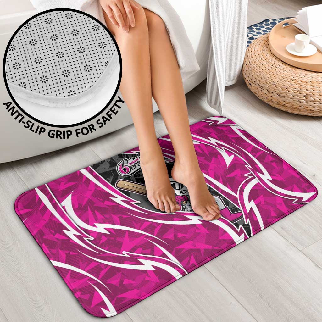 Sydney Sixers Bathroom Set Flaming Lightning Storm Geometric Sports Mascot Art