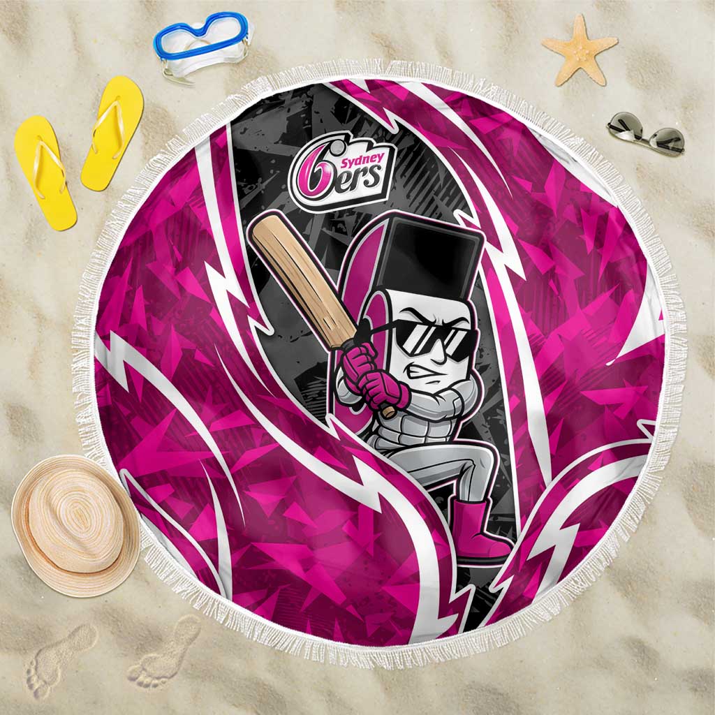 Sydney Sixers Beach Blanket Flaming Lightning Storm Geometric Sports Mascot Art